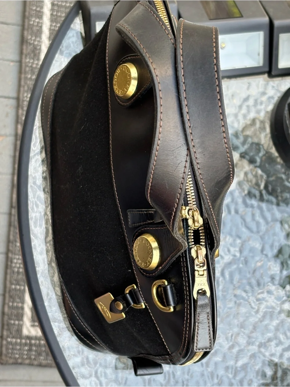 Dooney & Bourke Vintage Cabriolet Cloth w/ Leather Trim Satchel Black So good